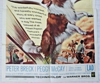 LAD: A DOG Movie Poster 1962 One Sheet LASSIE VG 3