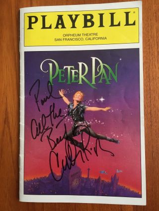 Cathy Rigby Autographed Peter Pan Playbill And Ticket From 2000