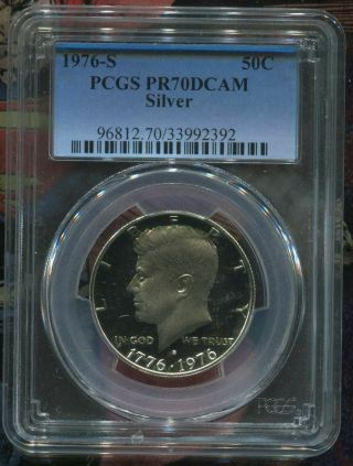1976 S Kennedy Half Dollar - Pcgs Pr70dcam - Silver Coin - 50 Cent