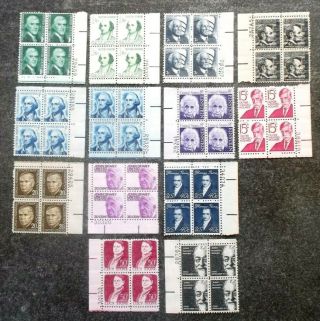 Buffalo Stamps: Scott 1278//1295 Plate Blocks,  Mnh/og & Vf,  Fv = $27.  24