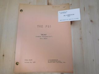 1966 " The Fbi " Tv Show Script Vintage F.  B.  I.  Warner Bros 53 Page Script