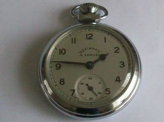 Vintage Chrome H Samuel Defiance Pocket Watch Lovely