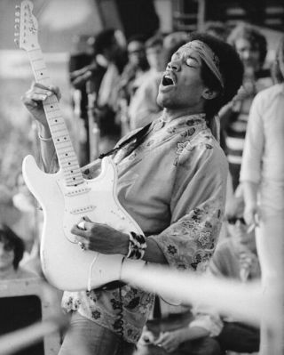 1969 Rock & Roll James Marshall Jimi Hendrix Glossy 8x10 Photo Newport Poster