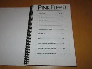 PINK FLOYD - 1994 THE DIVISION BELL TOUR ITINERARY (PROMO) 2