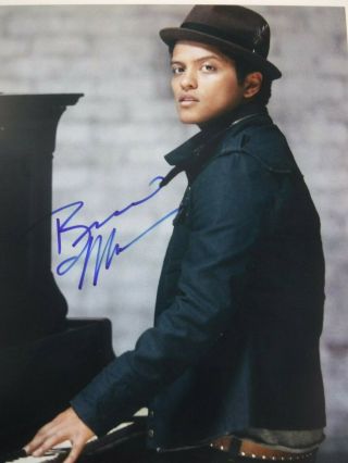 Bruno Mars Signed Photo " Playing Piano "