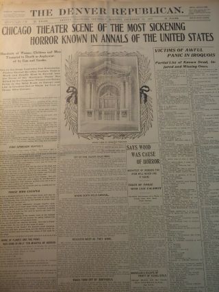 Dec 31,  1903 Newspaper Page 7664 - Hundreds Die In Chicago Theater Disaster - 2pg