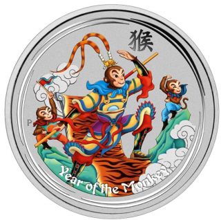 Australia 2016 Lunar Year Of Monkey King Sun Wokong $1 1 Oz Silver Dollar