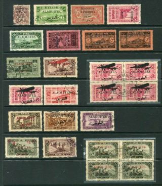 Alaouites French Colonies Fine Lot 25 Stamps