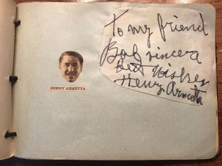 Henry Armetta Signed Autographed Page Movie Film Actor