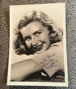 Vintage Actress Priscilla Lane Signed 5x7 Photo