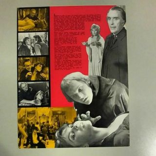 DRACULA A.  D.  1972 2 - Sided French Synopsis Sheet RARE Christopher Lee HAMMER FILM 2