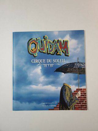 Quidam Cirque Du Soleil Show Official Program