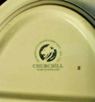 CHURCHILL ENGLAND BLUE WILLOW DIVIDED VETGETABLE RELISH DISH PRE - OWNED 2