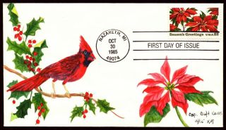 Scott 2166 22 Cents Christmas Issue Capri Craft Hand Painted Fdc 15 Of 55