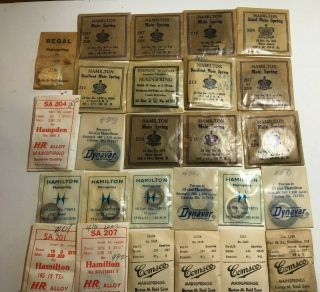 25 - Vintage Hamilton Pocket Watch Mainsprings,  In Packages - New/old/stock