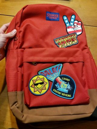 Netflix Stranger Things 3 Funko Authentic Backpack Bookbag Red Hawkins Patches