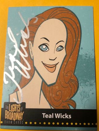 Lights Of Broadway Card Teal Wicks (the Cher Show) Autumn 2018 Signed