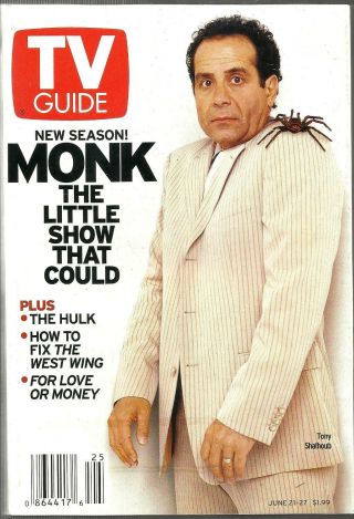 Tv Guide - 6/2003 - Monk - Tony Shalhoub - The Hulk - Dead Like Me - Philadelphia,  Pa Edition