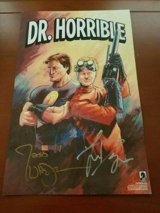 2018 Dark Horse Comics Dr.  Horrible Poster Signed By Joss Whedon,  Nathan Fillion