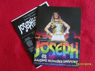 Joseph And The Technicolor Dreamcoat Souvenir Brochure Plus Insert.  Exc