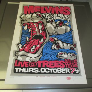 2004 The Melvins @ Trees Tx Silkscreen Poster 16x23 Signed 83/200 Ken Adams Vf,