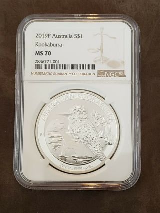 2019 P $1 Australia Silver Kookaburra Dollar Pcgs Ms70