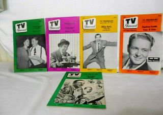 5 - 1950 And 1951 Early T V Guides Forecast Milton Berle Chico Marx Walt Disney