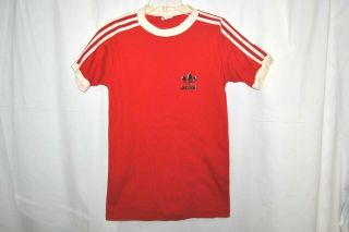 Rare Vintage 1970s Adidas Red T Shirt Sz L Made In England Unworn