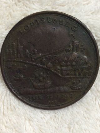 1758 Battle Of Louisbourg Canada French - Indian War Medal Scarce Betts 403