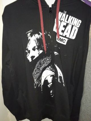 Official Amc Daryl Walking Dead Hoodie Full Zipper Jacket W/ Pockets Medium