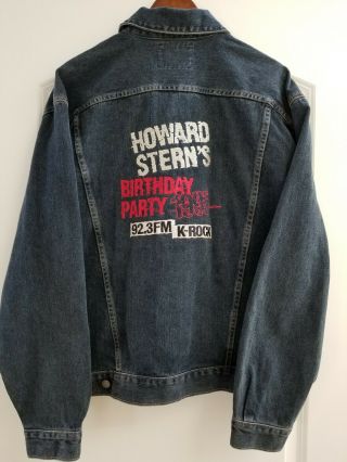 Nwt Guess Jeans Howard Sterns 1995 Birthday Party 92.  3 Fm K - Rock Denim Jacket L
