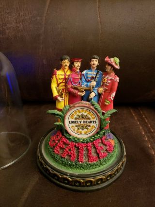 Franklin The Beatles Sgt.  Peppers Music Box With Glass Dome.