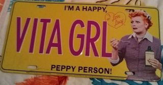 I Love Lucy Vita Girl License Plate