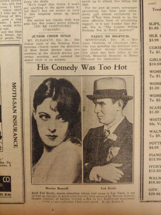 Dec 30,  1935 Newspaper Page J7585 - Ted Healy Accused Of Three Stooges Arson