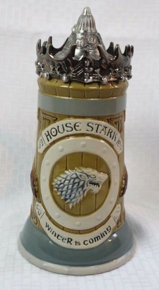 Hbo Official Game Of Thrones Ceramic Beer Stein House Stark “winter Is Coming”
