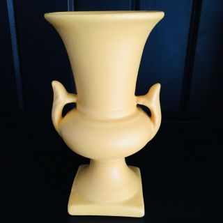 Haeger Art Pottery Matte Yellow Vase Pattons Jewelers