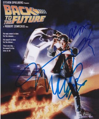Michael J.  Fox / Zemeckis Autographed Signed 8x10 Photo (back Future) Reprint