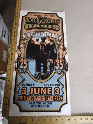 2001 Rock Roll Concert Poster The Black Crows Oasis Mark Arminski Signed