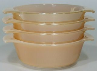Fire King Peach Lustre 472 Ovenware By Anchor Hocking 12oz Set Of 4 Casseroles