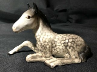 Rare Beswick Foal Lying Model 915 Rocking Horse Grey