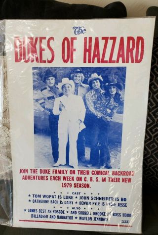 The Dukes Of Hazzard 1979 Cbs Studio Promo Poster First Season Cathrine Bach Tv