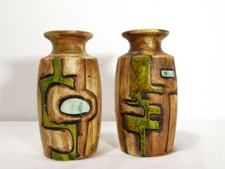 Mid Century S.  American Ceramic Pottery Art Vases & Memphis Milano Style Bowl