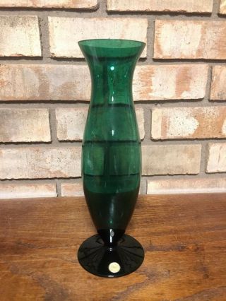 Rare Antique Deco Blown Green Art Glass Vase Moser Theresienthal Germany Vase