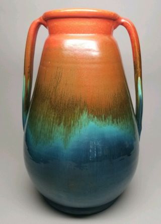 Rare Vintage Stangl Rainbow Sunburst 1327 11 - 1/4 " Two Handle Vase - Art Pottery