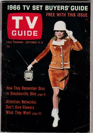 Tv Guide Chicago 1965 Sept.  Tv Set Buyers Guide " Anne Francis Honey West Inside "