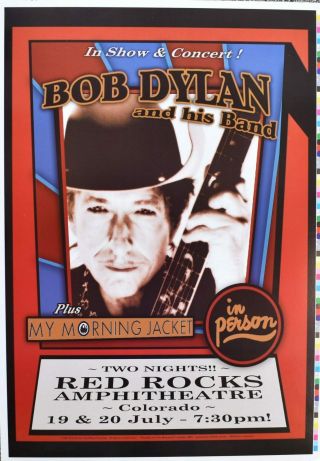 Bob Dylan Concert Poster Red Rocks Uncut 2007