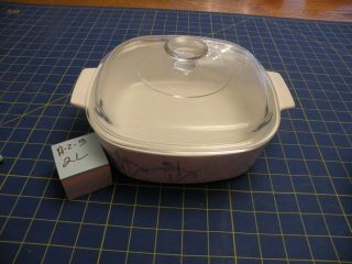Vintage Corning Ware Shadow Iris 2 Liter Casserole Dish A - 2 - B With Pyrex Lid Usa