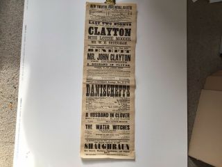 Poster.  Theatre Royal,  Bristol.  1877.  Mr.  J.  Clauton.