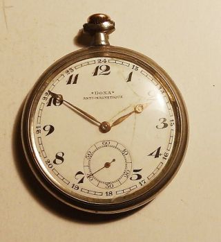 Antique Pocket Watch Doxa Swiss Made For Repair Or Parts