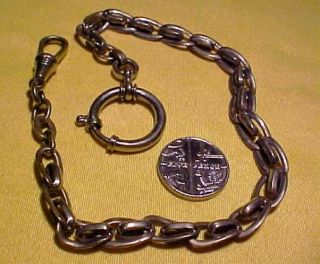An Antique Albert Pocket Watch Chain With Useful Large Key Ring Type Spring Ring